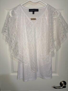 White Lace Overlay Top